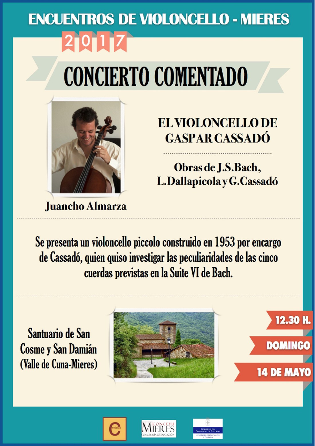 Cartel Concierto Violoncello Los Martires