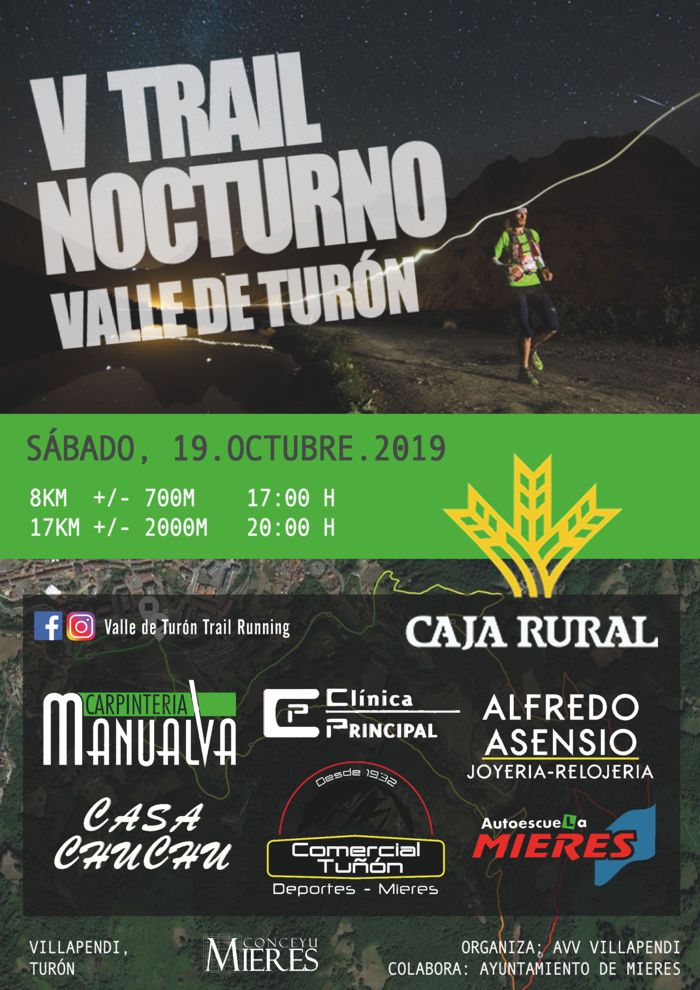 CARTEL Web CARRERA Trail Nocturno Valle De Turón 2019
