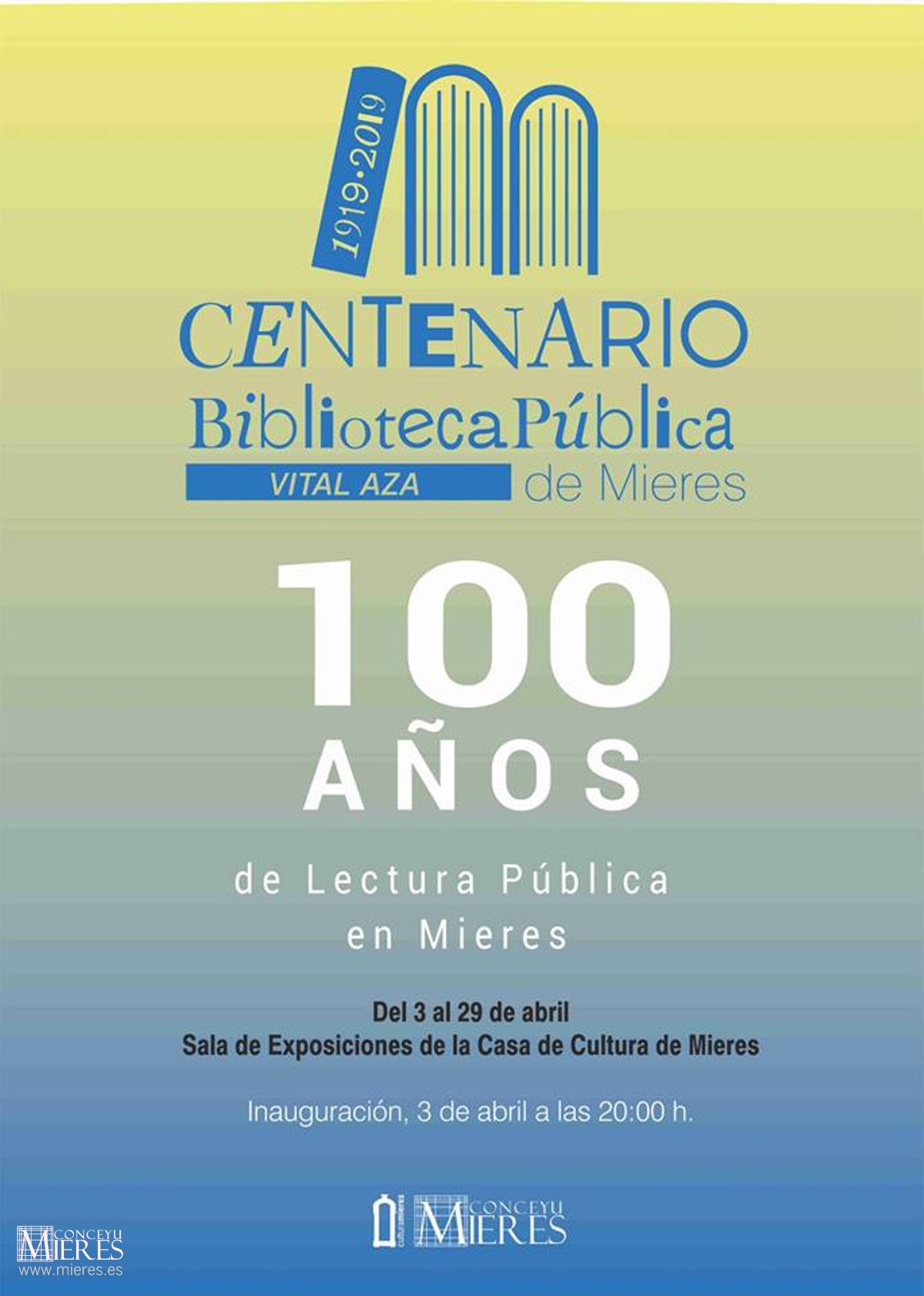Cartel Web Exposicion Centenario Biblioteca Mieres