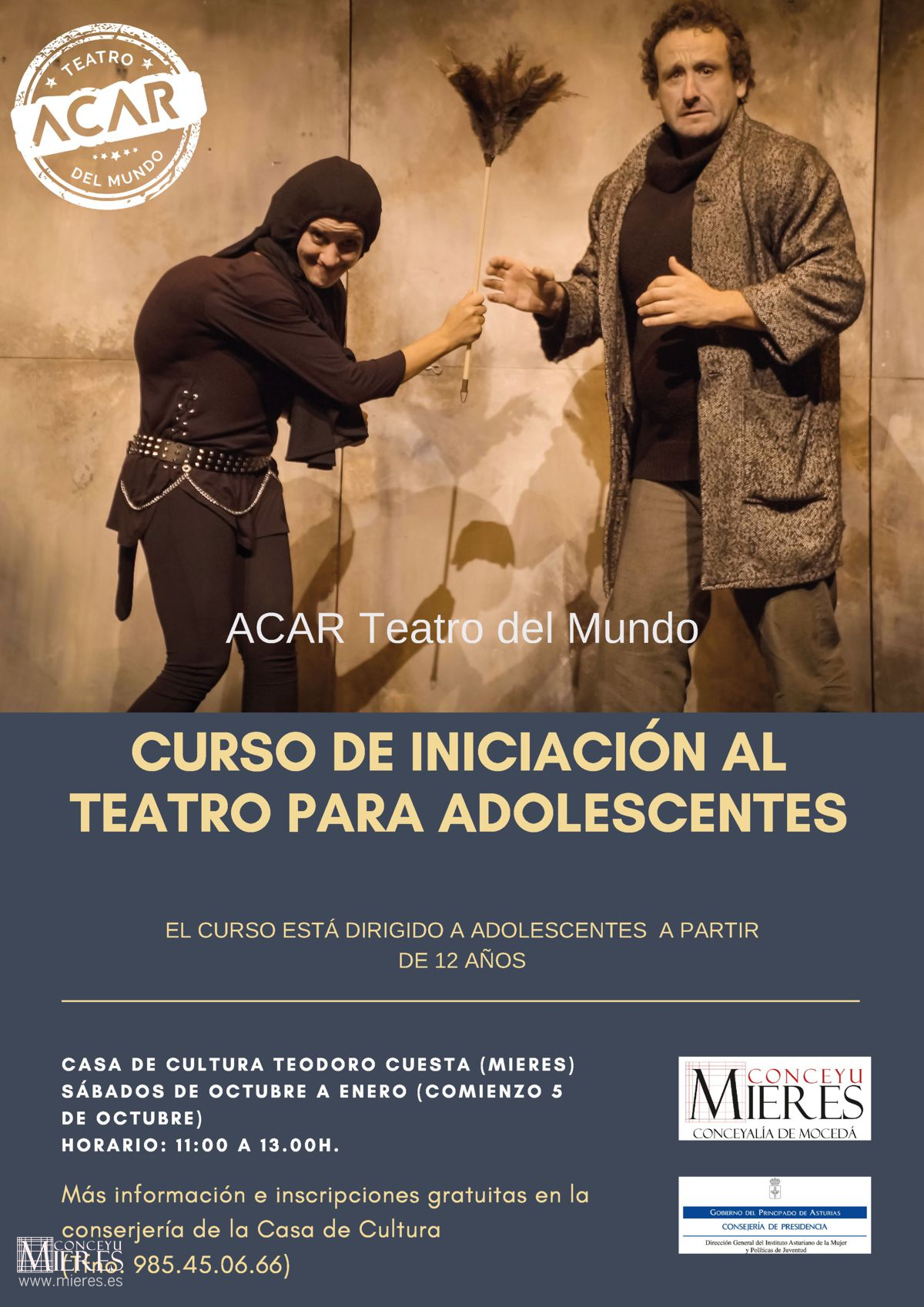 Cartel Web Curso Iniciación Al Teatro Adolescentes Mieres
