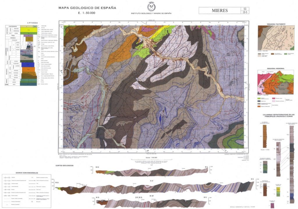 Mapa geológico de Mieres - Instituto Geológico y Minero de España IGME