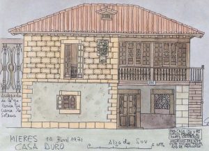 Ilustración de Efrén García Fdez. Casa Duró antes de la rehabilitación