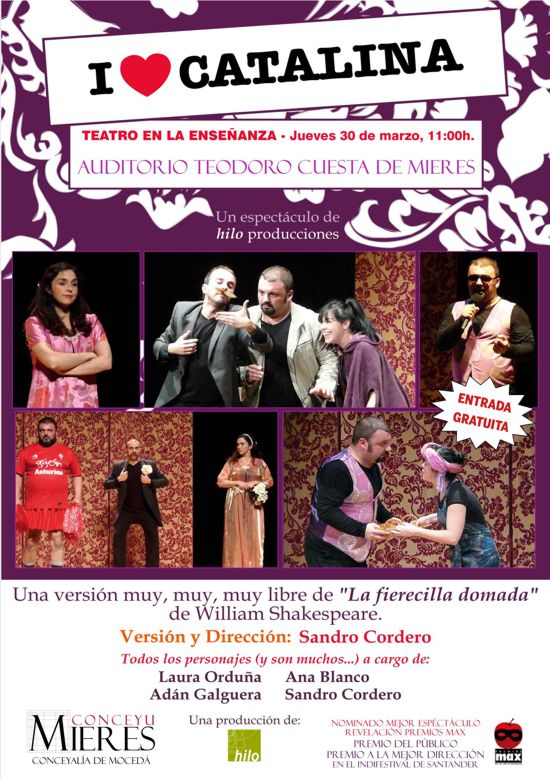 Teatro En La Ensenanza I Love Catalina Por Hilo Producciones Ayuntamiento De Mieres