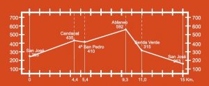 Altimetría de la ruta Castañir P.R. AS-188.