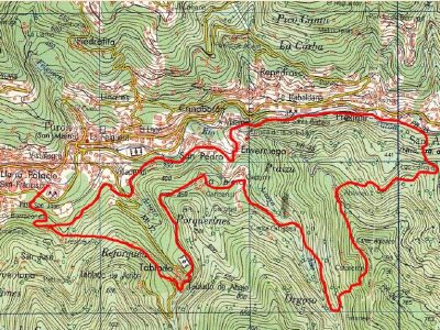 Mapa de la ruta Castañir P.R. AS-188.