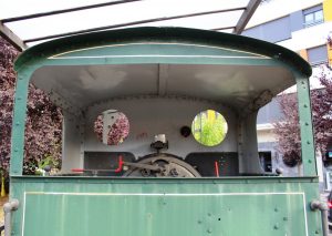Vista del interior de la locomotora de vapor SHE 11