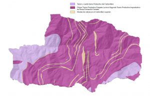 Mapa geológico de Mieres en el espacio protegido