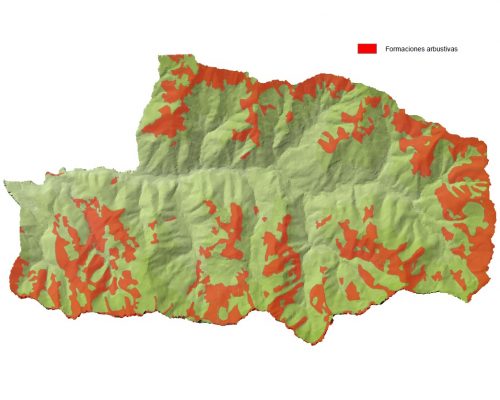 Zona de matorral de Mieres en el espacio protegido de Las Cuencas Mineras.