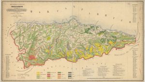 Mapa de vegetación de la provincia de Oviedo 1862 (Fuente. IGN)