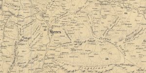 Mieres en un mapa de 1855 (Fuente: IGN)