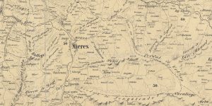 Mieres en un mapa de 1855 (Fuente: IGN)