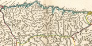 Mieres en un mapa 1752 (Fuente: IGN)