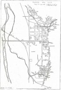 Plano de Mieres del Camín 1917 (Fuente: Noticias históricas sobre Mieres y su concejo)