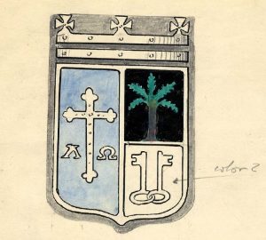 Ejemplo del diseño del escudo presentado por concejales - Enero 1958