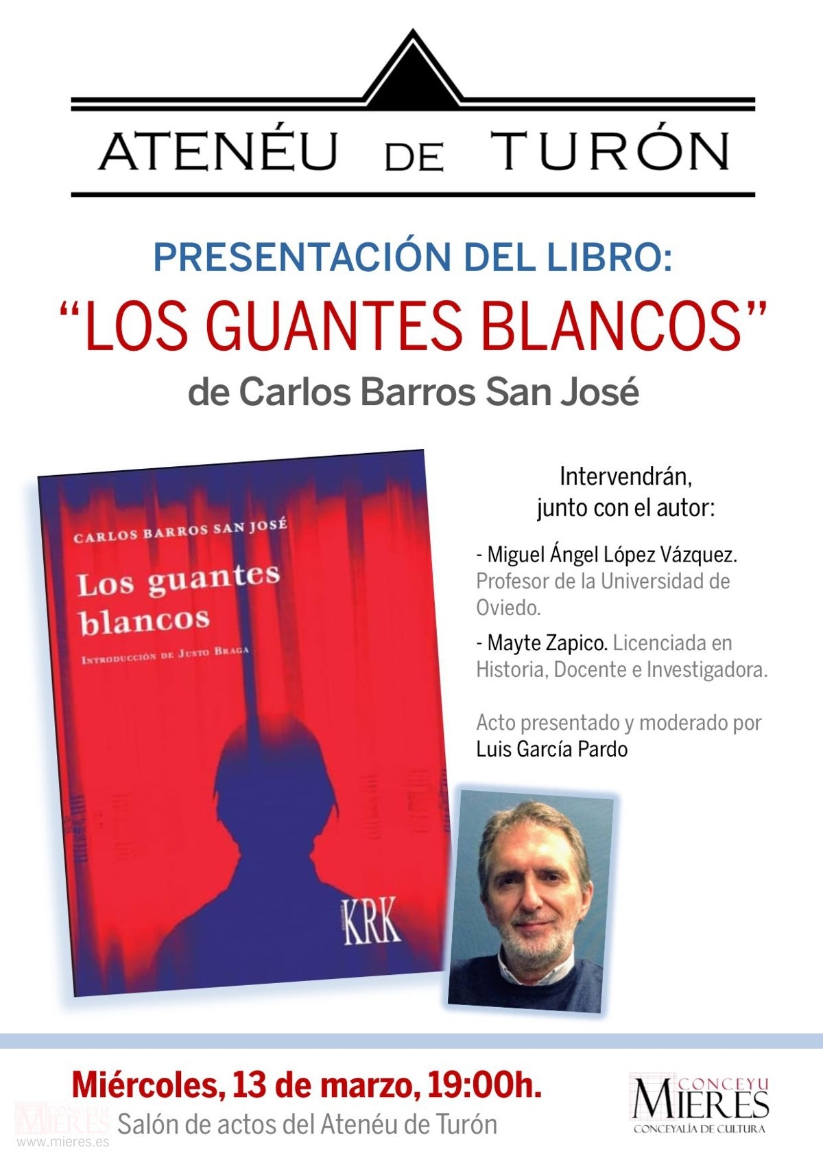 Cartel Web Presentacion Libro Turon Los Guantes Blancos