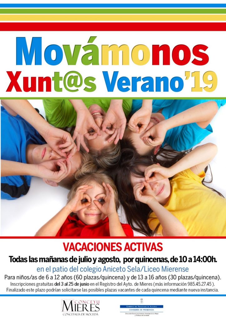 Abierto hasta el viernes un nuevo plazo de inscripción para las Vacaciones Activas Movámonos Xunt@s Ayuntamiento de Mieres