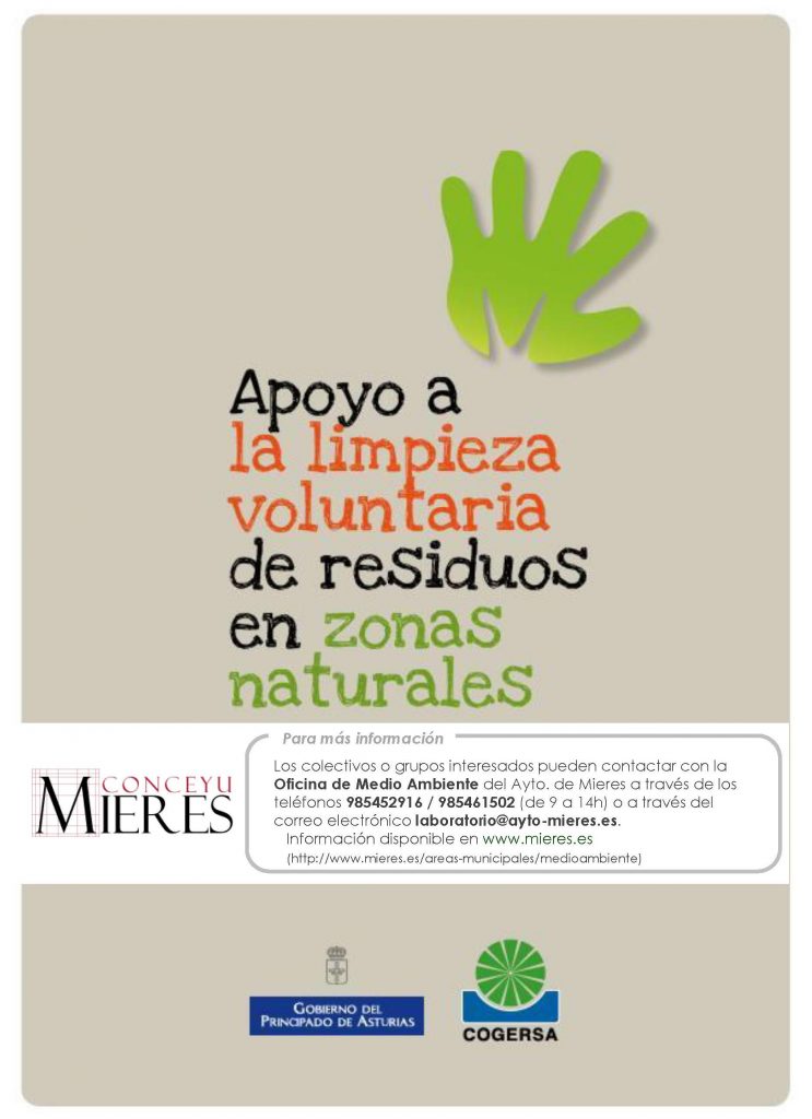 Cartel Campaña Apoyo Limpieza Residuos En Zonas Naturales