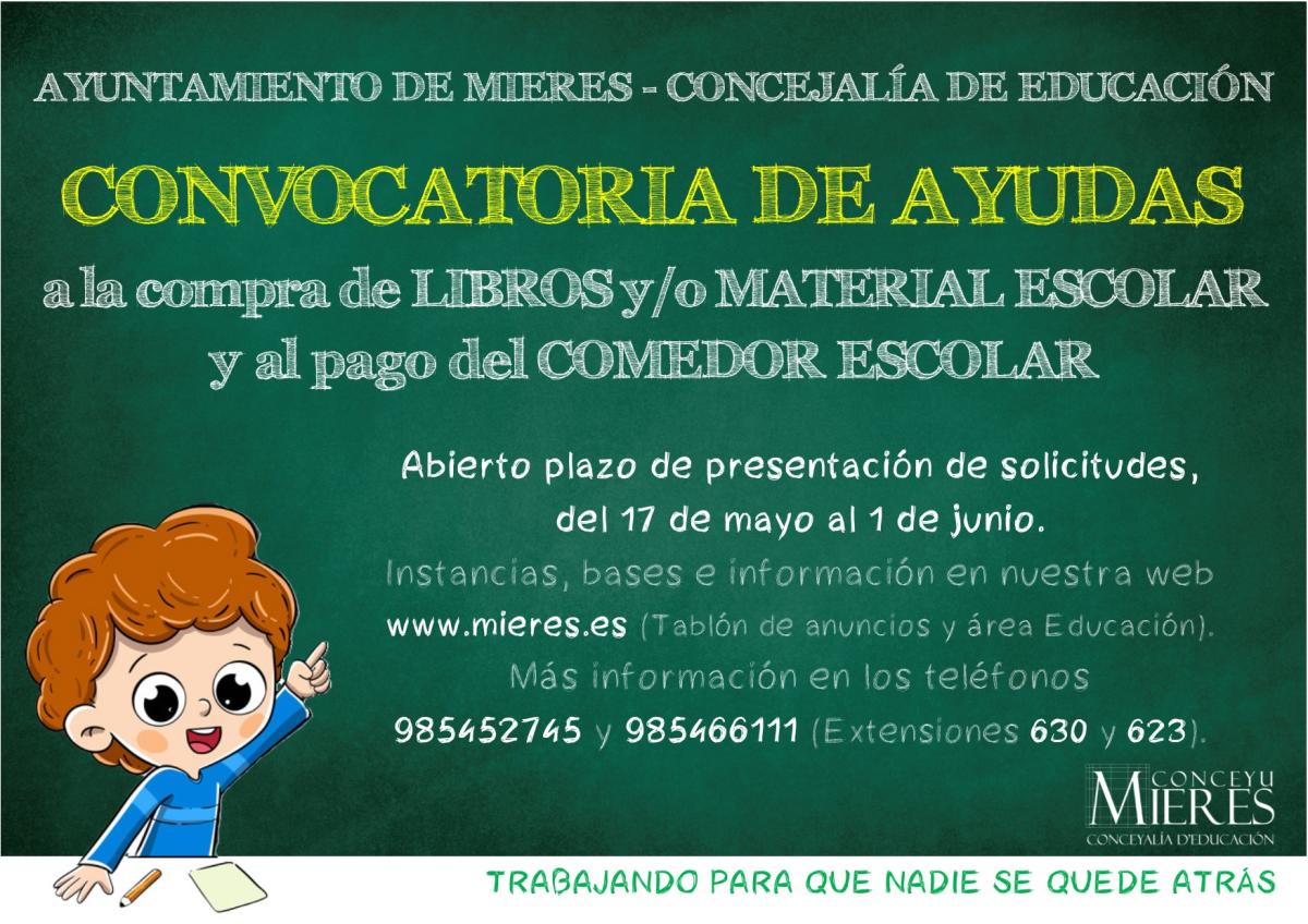 Cartel Ayudas Comedor Escolar Y Compra Libros OK Web