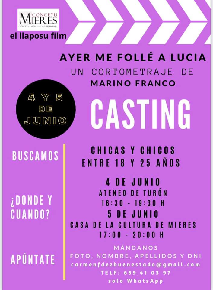 Casting Cortometraje Grabacion Mieres 2021