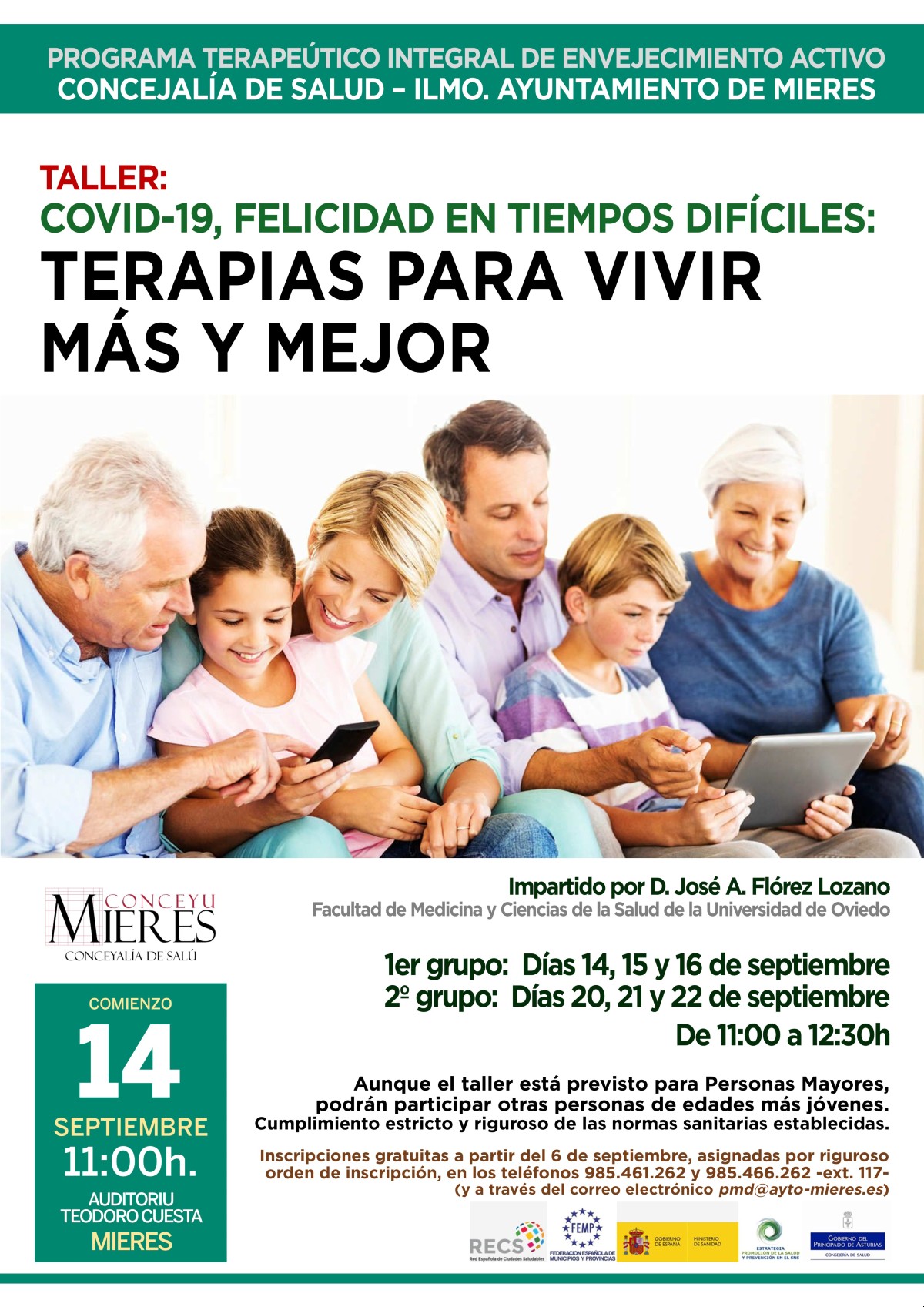 Cartel Taller Terapias Para Vivir Más Y Mejor 2021 Covid 19 Web