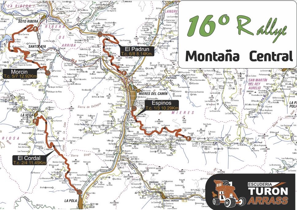 Mapa Rallye Montaña Central 2021