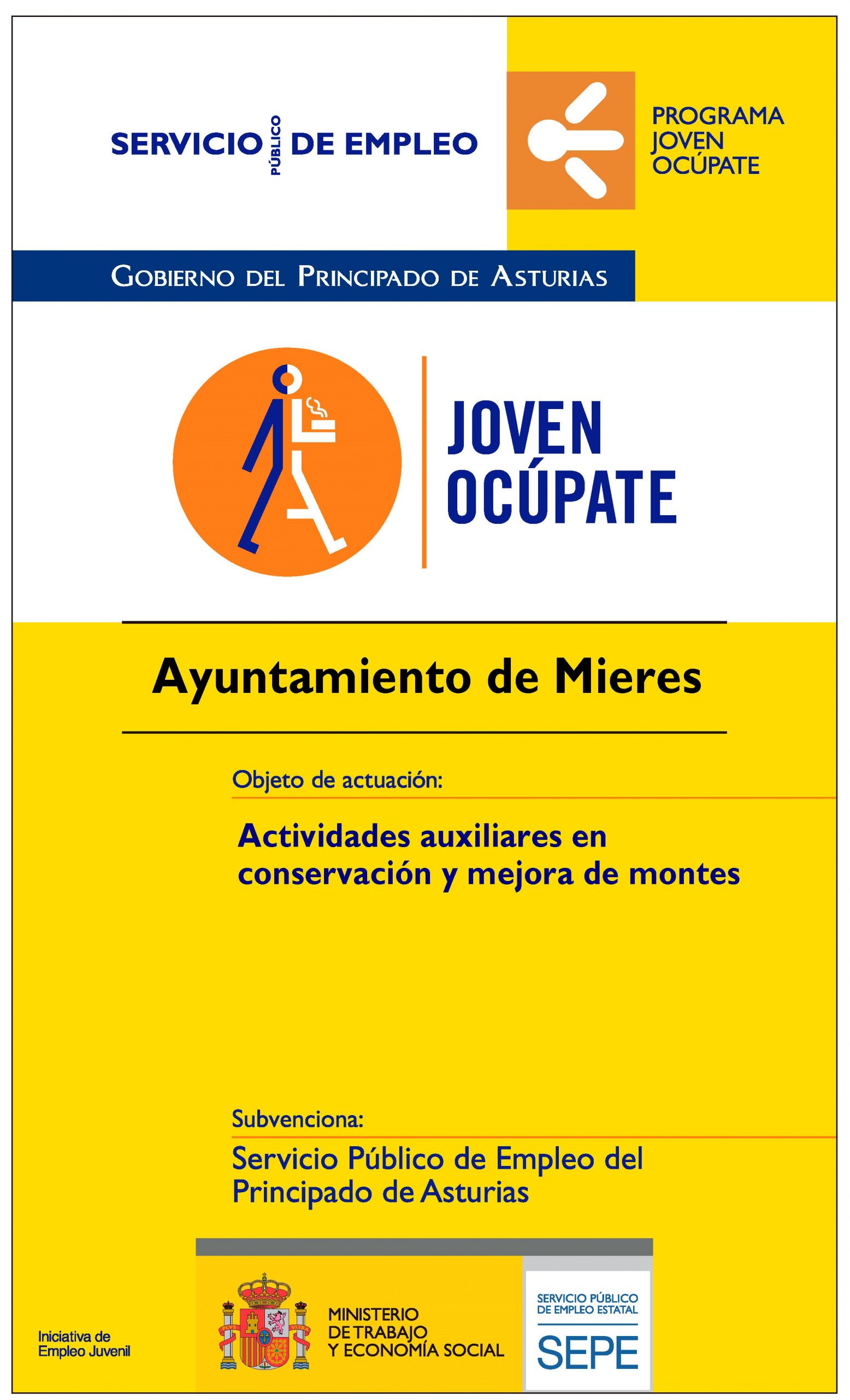 Cartel Programa Joven Ocupate Mieres 2021