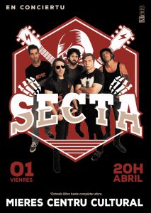 Cartel Concierto SECTA Mieres 2022