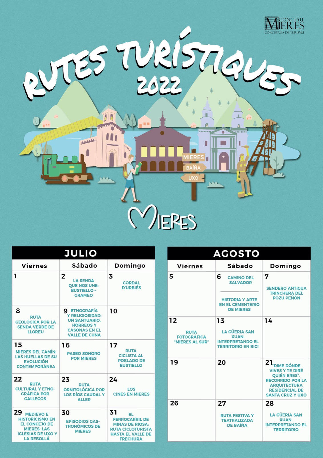 Calendario Rutes Turistiques 2022