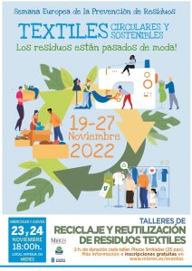 Cartel Web Talleres Reciclaje Textiles 2022