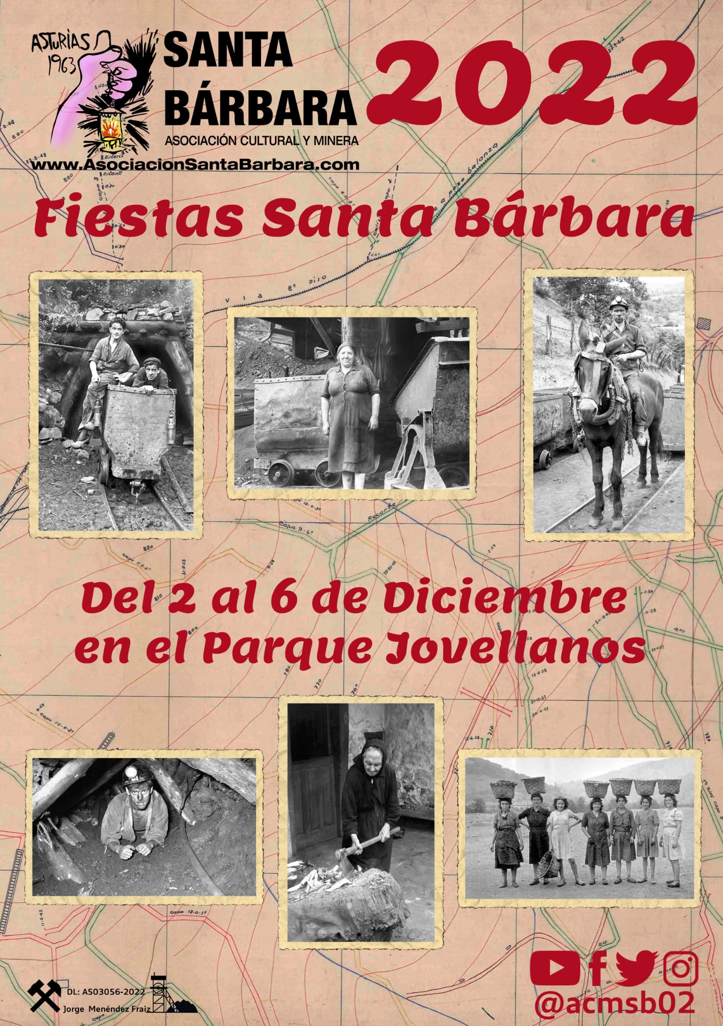 Cartel Fiestas De Santa Barbara Mieres 2022