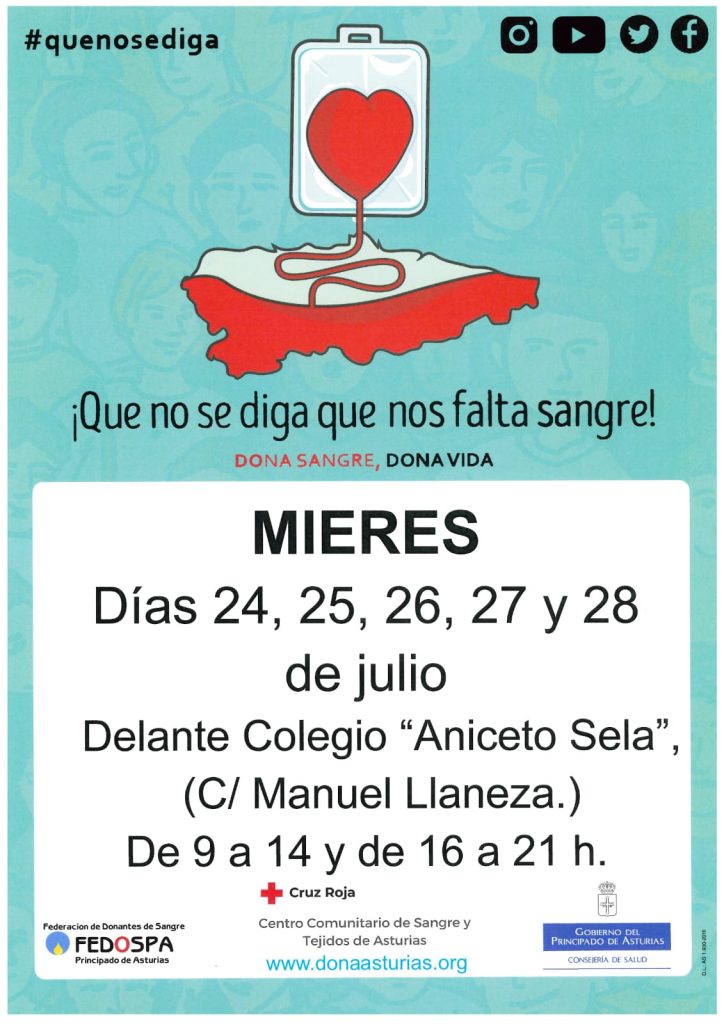 Cartel Donacion Sangre Julio 2023