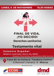 Cartel Charla Testamento Vital Mieres