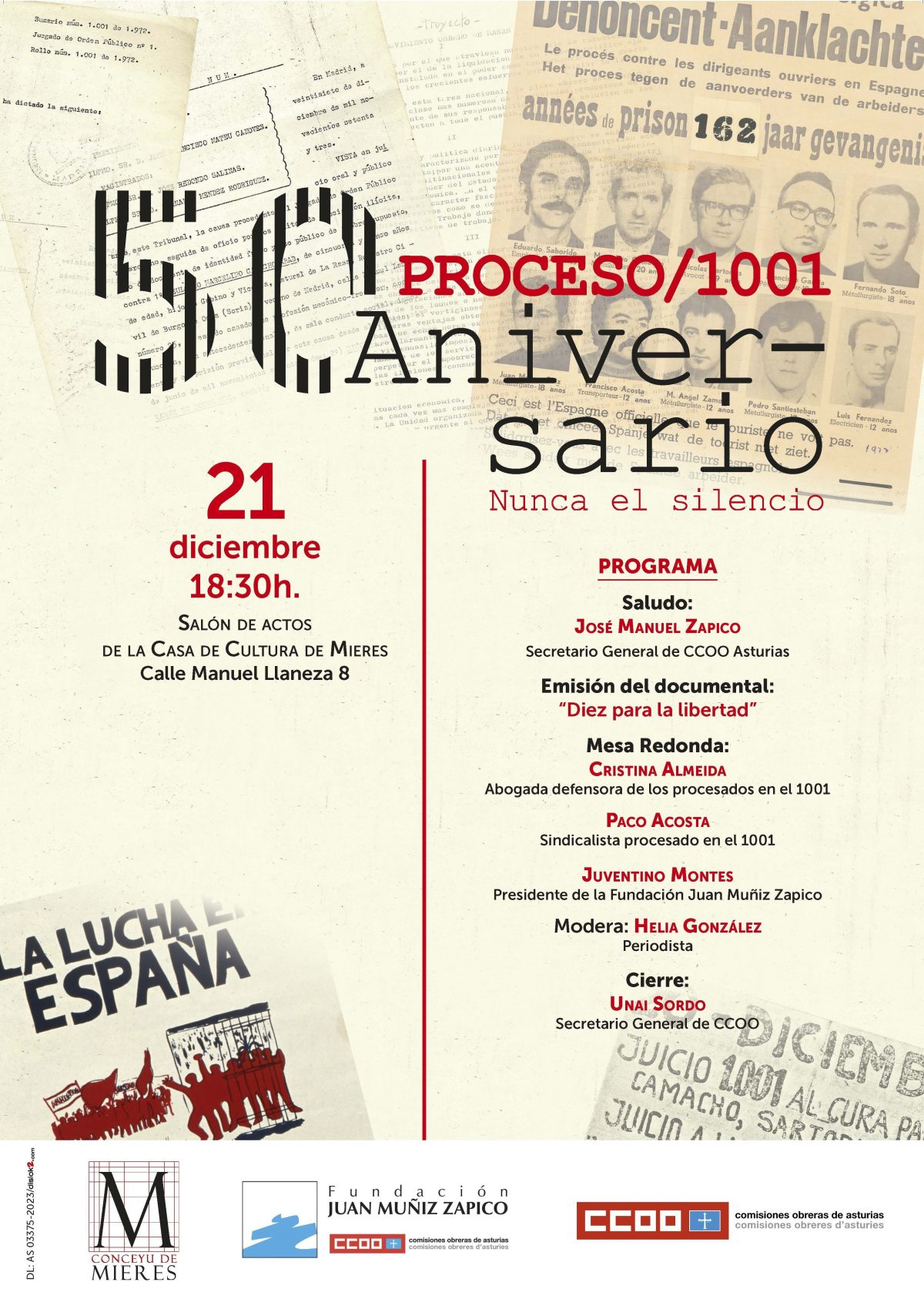 CARTEL 50 PROCESO 1001 Mieres 2023
