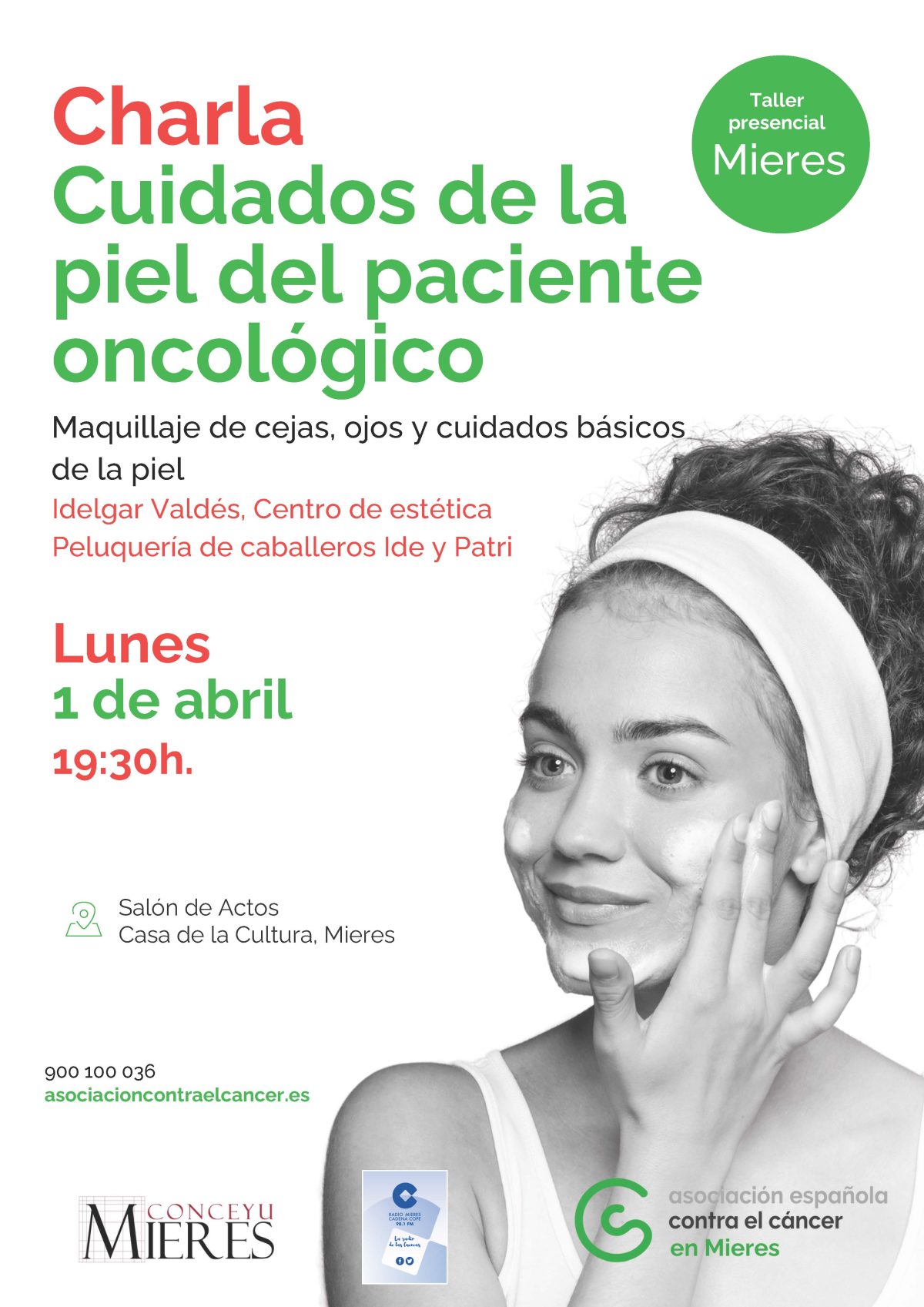 Cartel Charla Maquillaje Oncoestetico Mieres