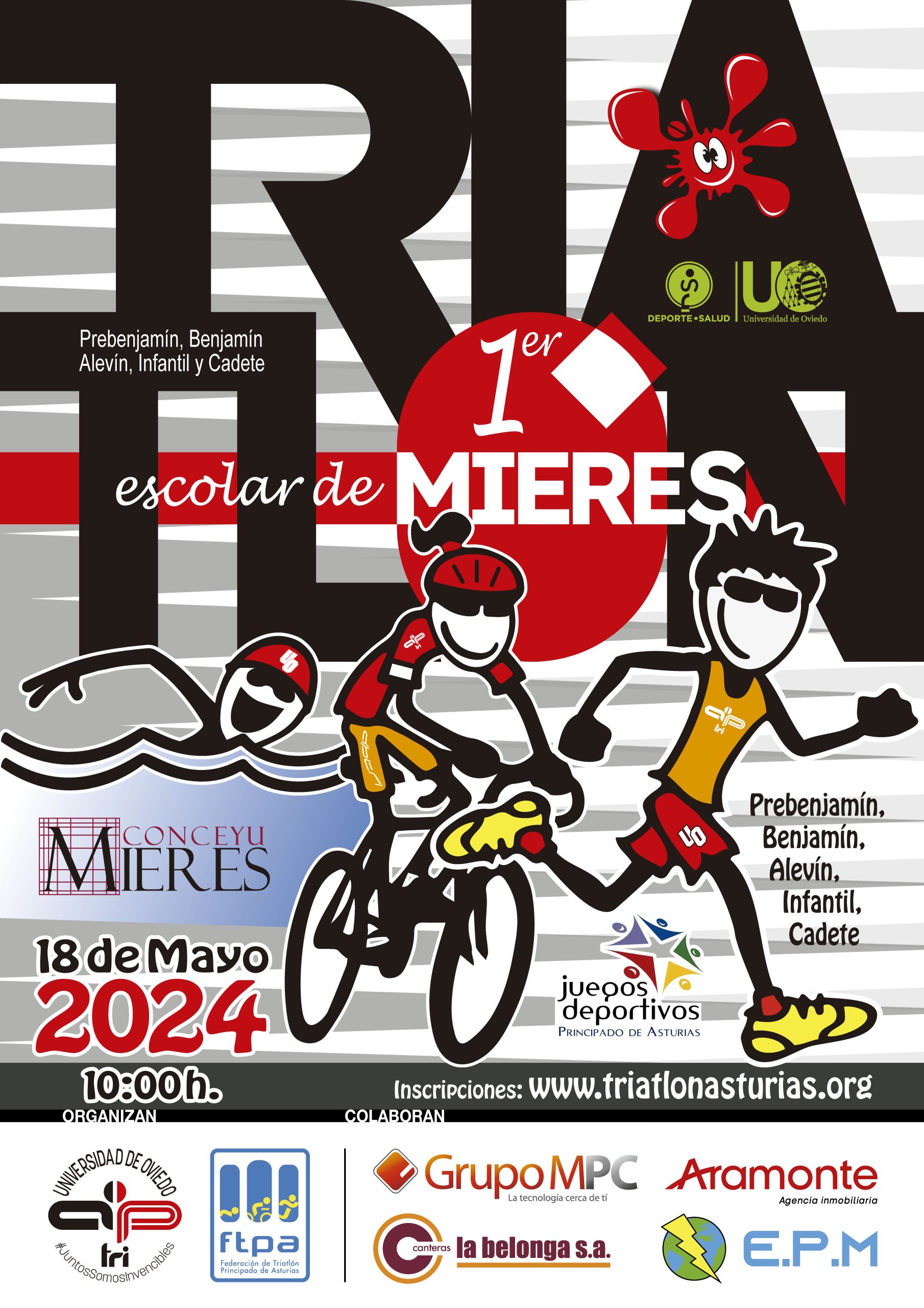 Cartel Triatlon Escolar Mieres