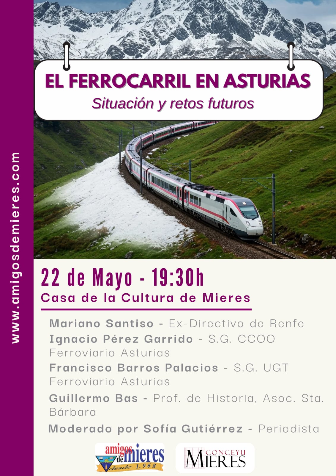 Cartel Charla Ferrocarril Asturias Mayo 2025