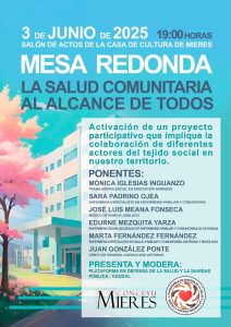 Cartel Mesa Redonda Salud Comunitaria Mieres