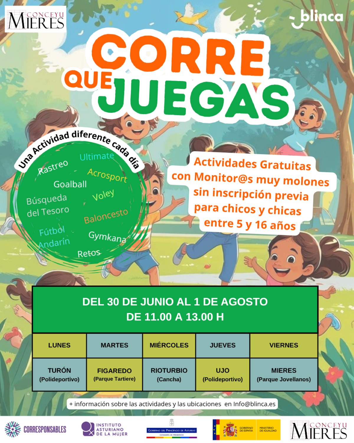 Cartel Corre Que Juegas Mieres 2025