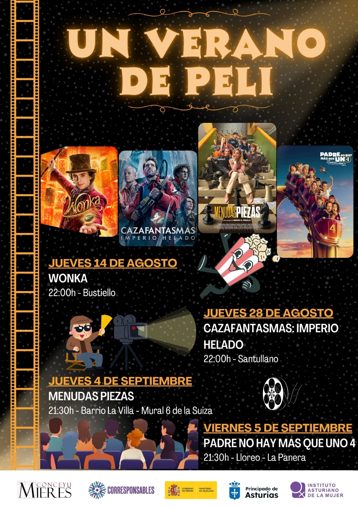 Cartel Cine Verano Mieres 2025