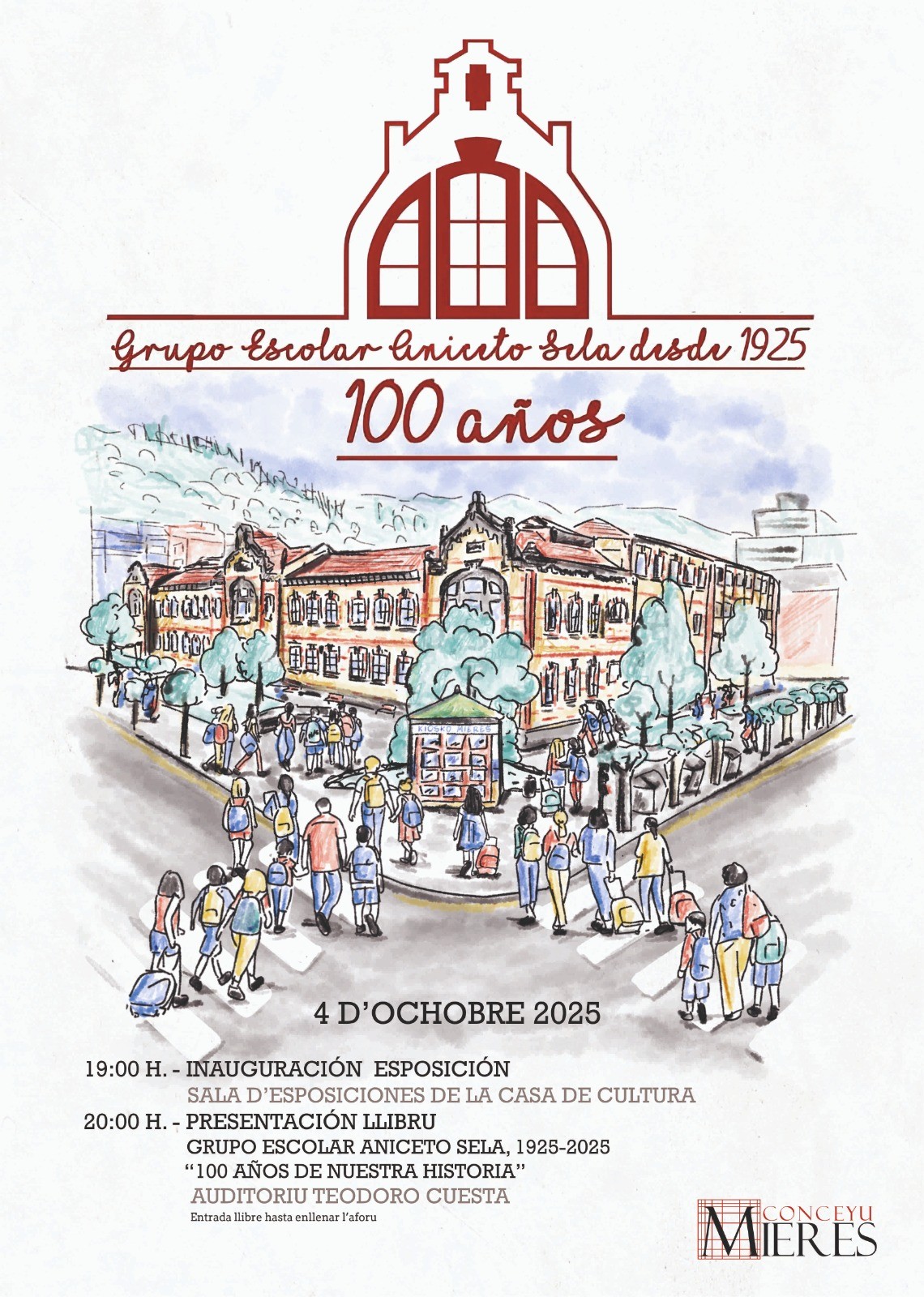 Cartel Centenario Grupo Escolar Aniceto Sela
