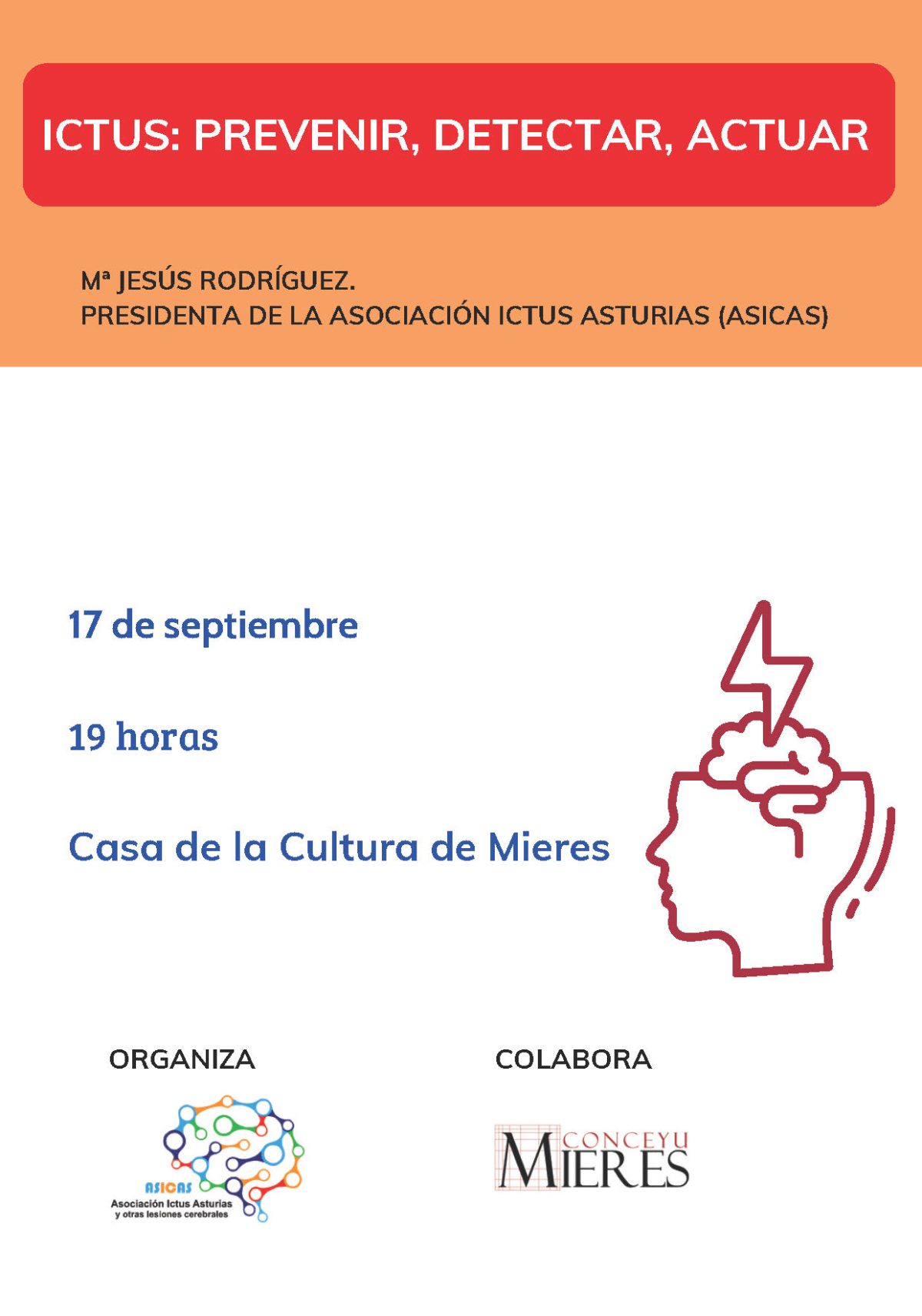 Cartel Charla Ictus Mieres