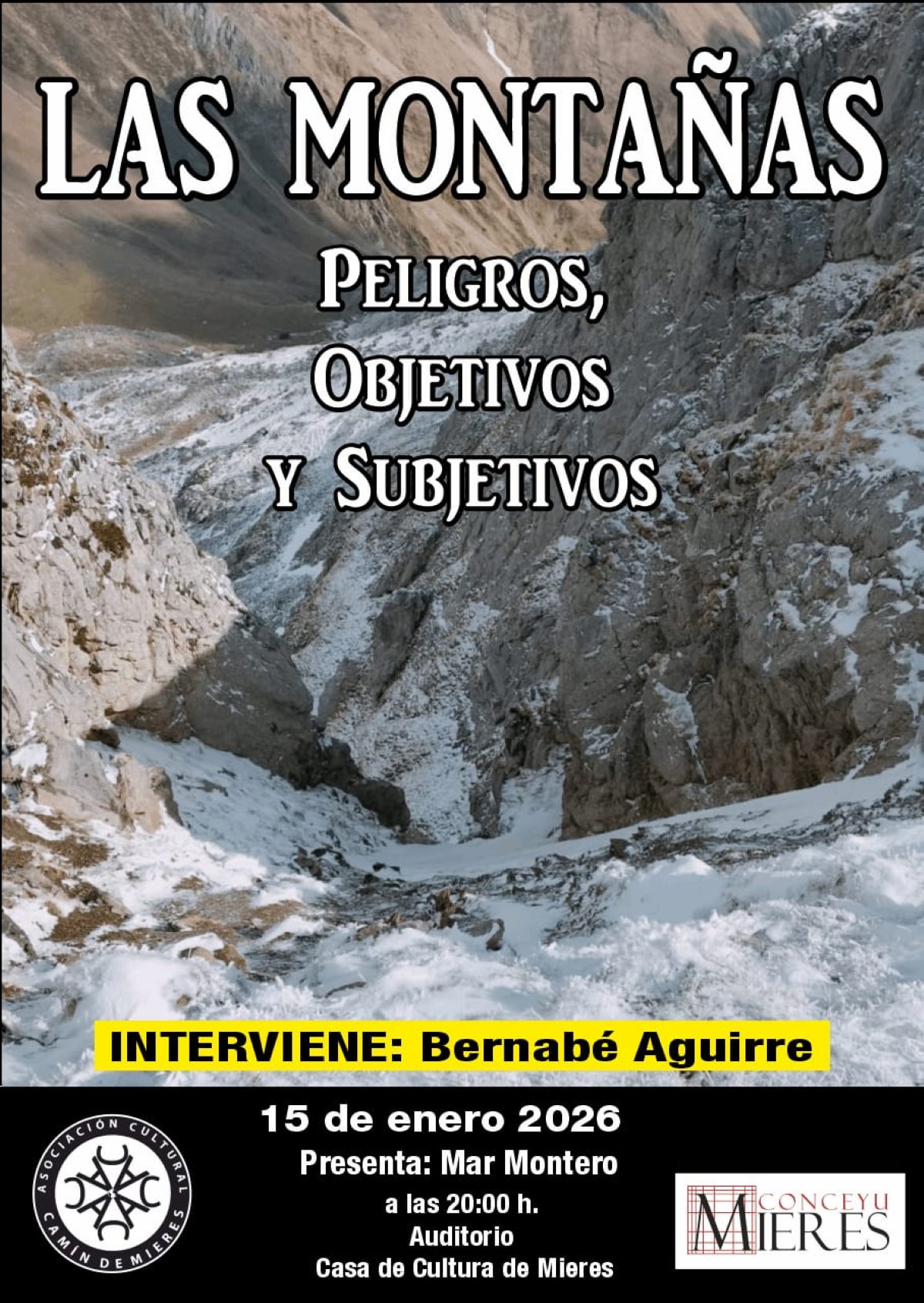 Cartel Charla La Montaña Peligros Bernabe