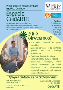 Espacio CuidARTE Cartel Web Taller Apoyo Cuidadoras