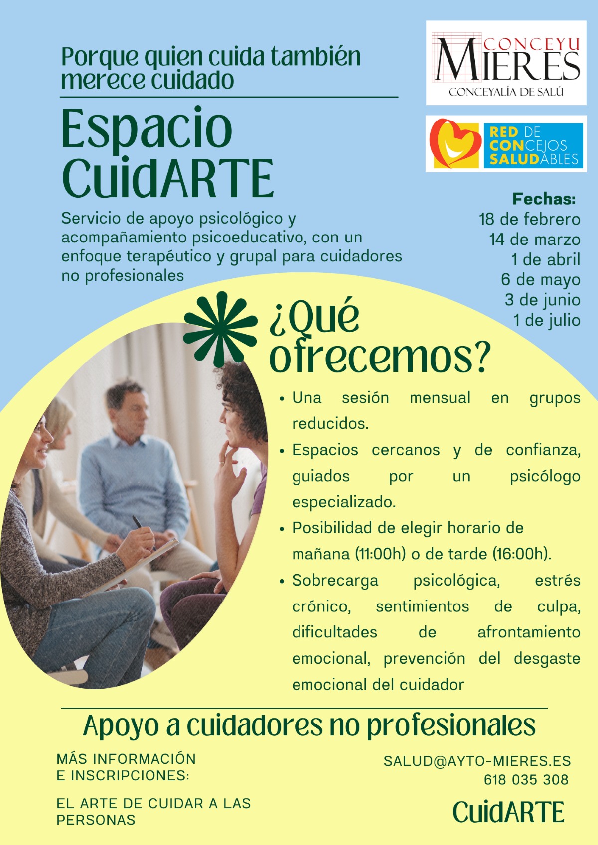 Espacio CuidARTE Cartel Web Taller Apoyo Cuidadoras