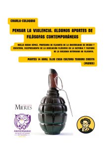 CARTEL Charla Pensar La Violencia Mieres 2026