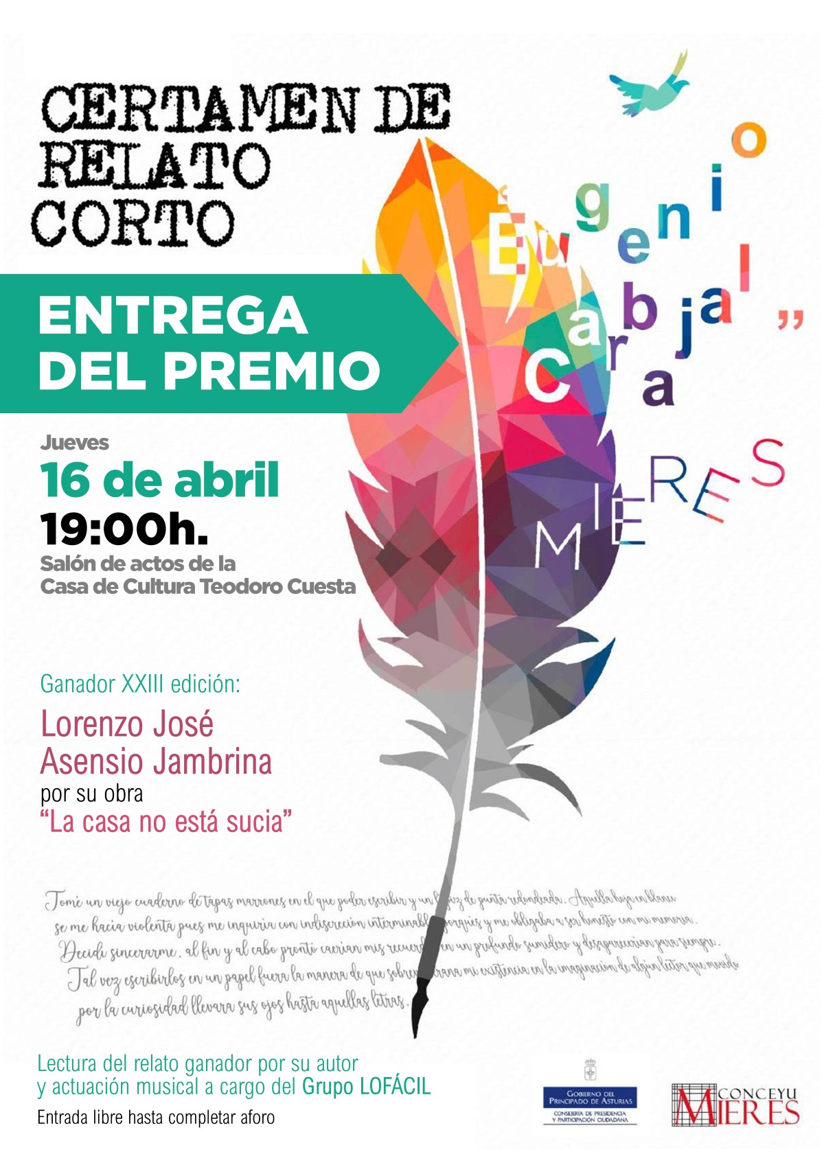 Cartel Web Entrega Eugenio Carbajal 2026