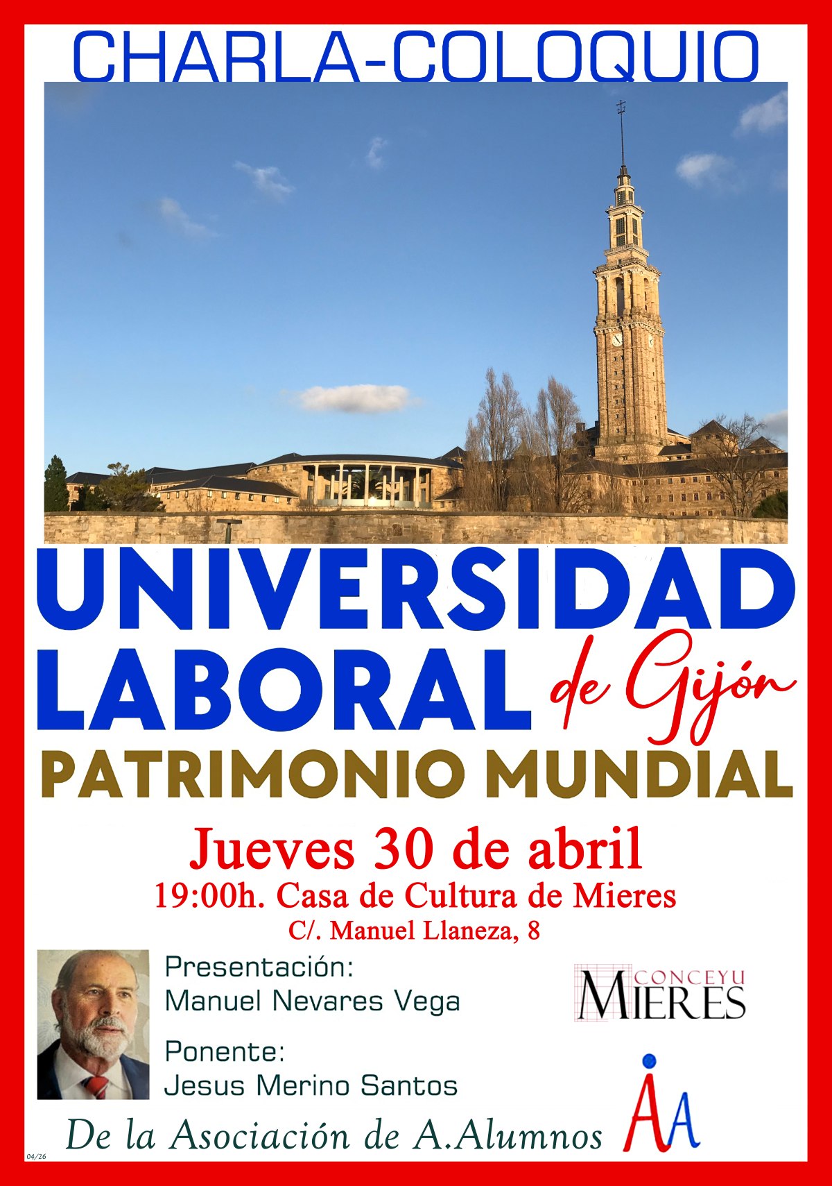 Cartel Charla Univ Laboral Mieres