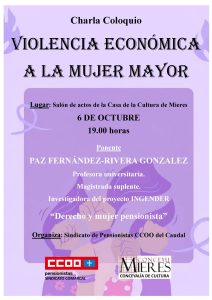 CARTEL Charla Violencia Economica Mujer